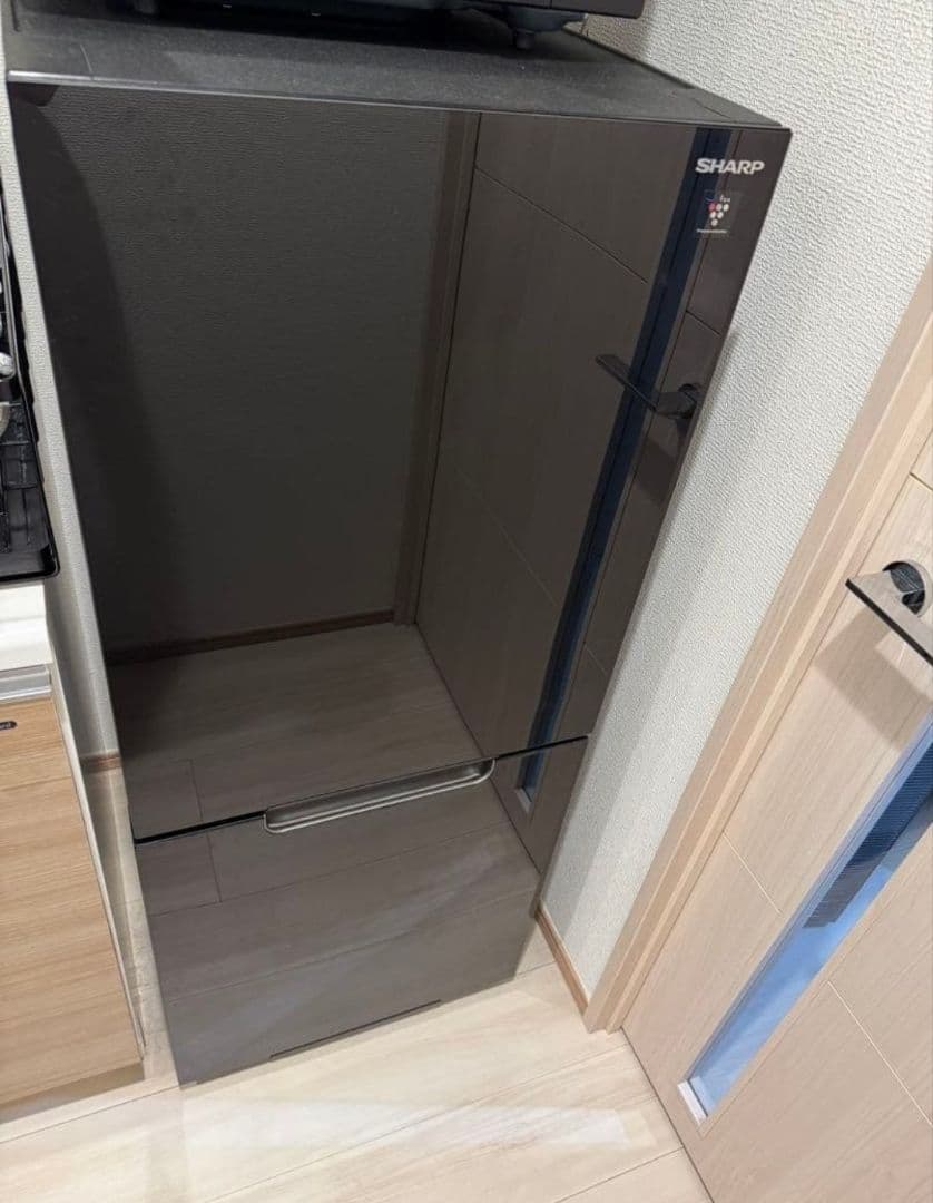 【2024年製美品】SHARP 2ドア冷蔵庫 SJ-GD15K-B　ブラック