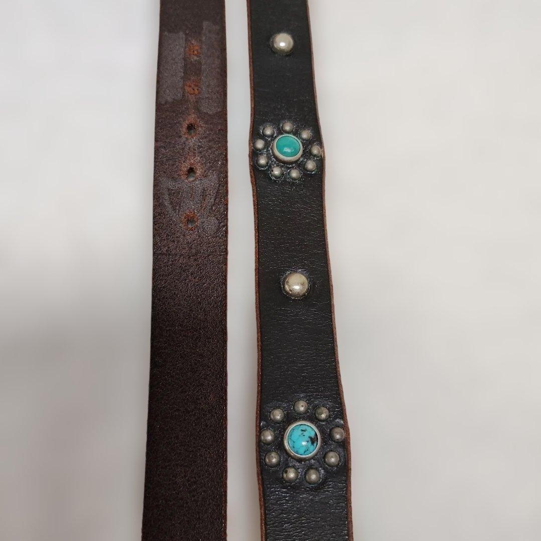 HTC × VICTIM　レザースタッズベルト　ブラック36