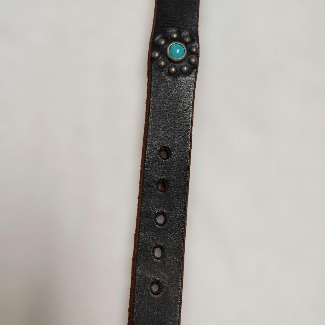 HTC × VICTIM　レザースタッズベルト　ブラック36