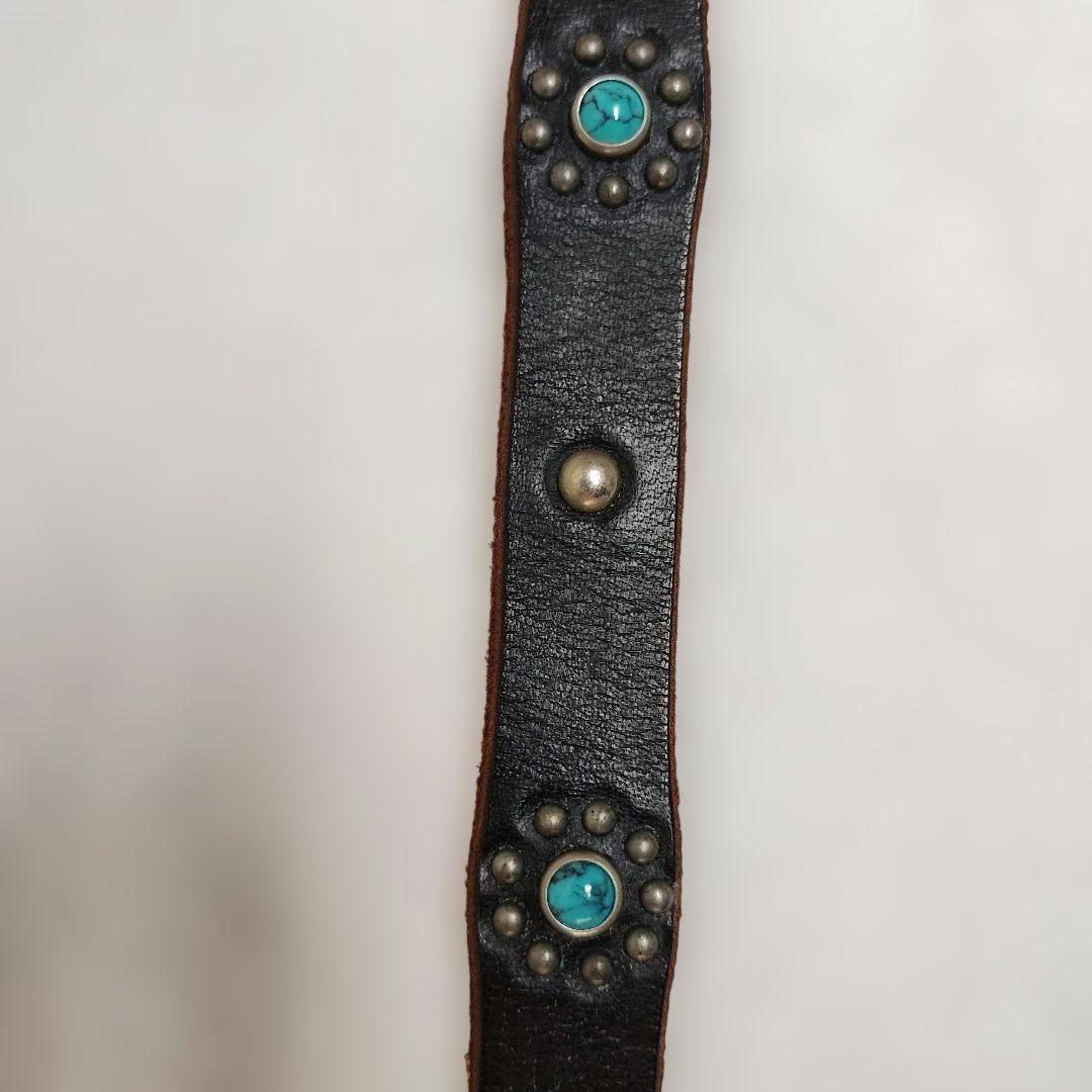 HTC × VICTIM　レザースタッズベルト　ブラック36