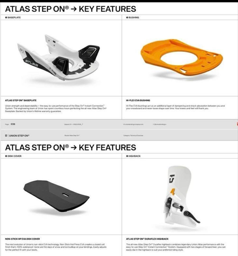 union Atlas Step On® ビンディング オレンジ Mステップオン