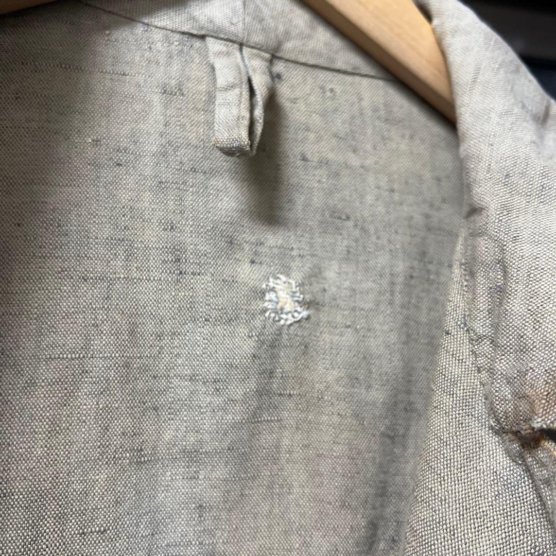 20s 30s french vintage リネン ダスターコート チンスト