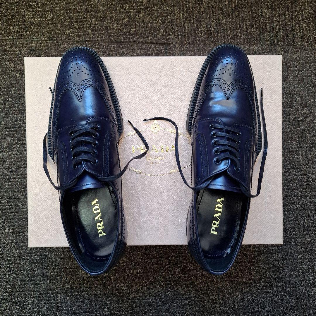 新品PRADA ネイビー オックスフォードシューズ