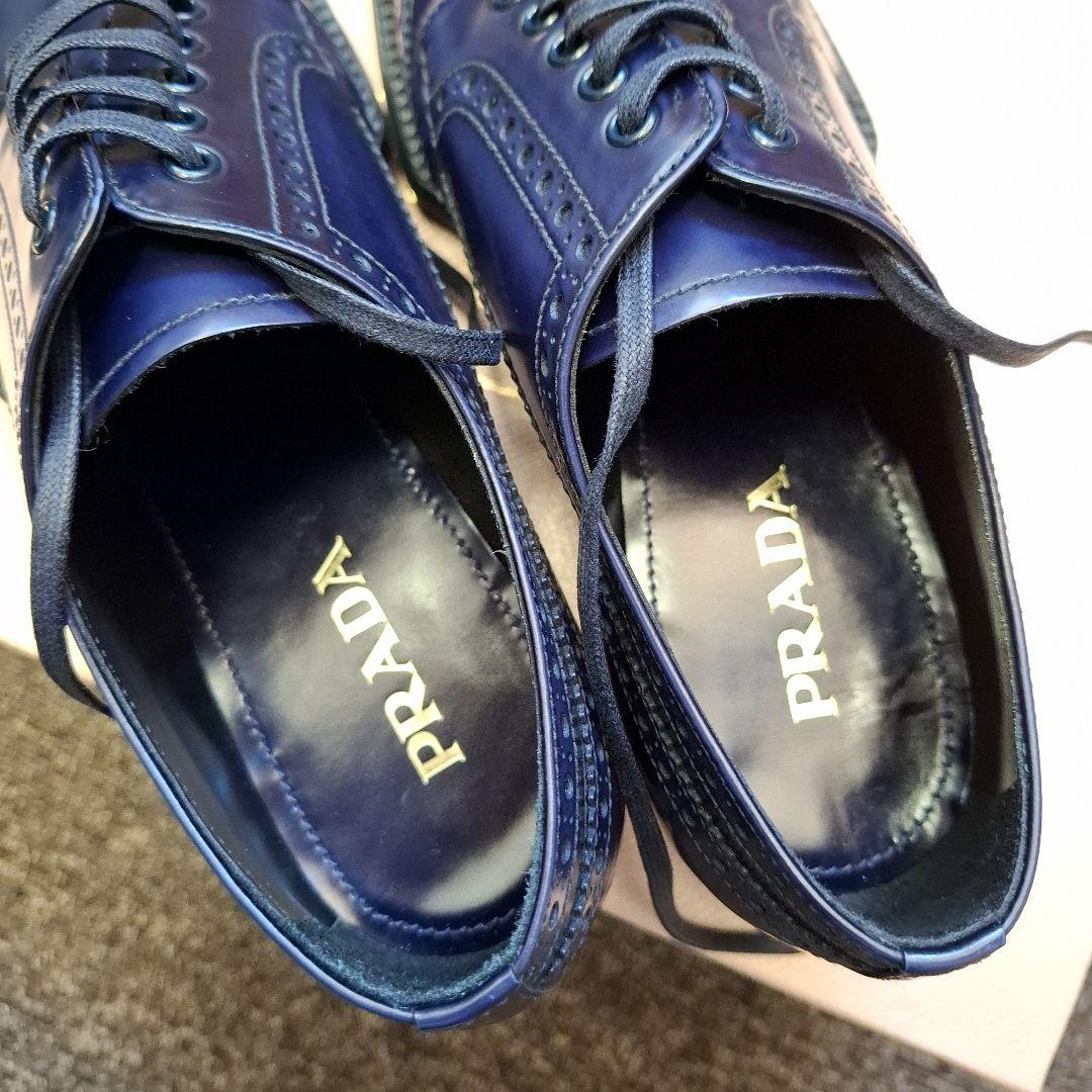 新品PRADA ネイビー オックスフォードシューズ