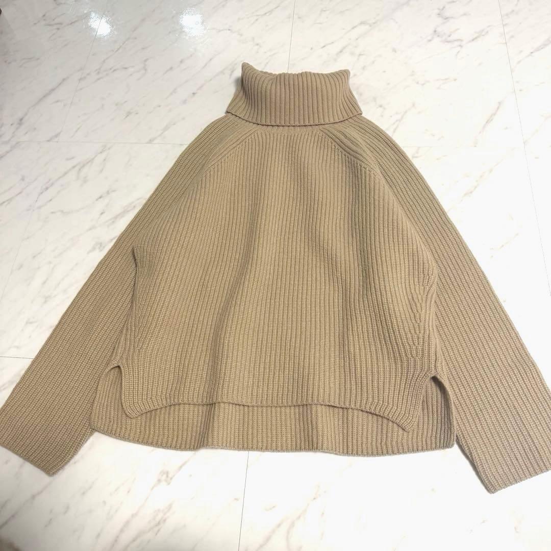 完売品✨️アニュアンス ウールカシミヤラグランタートルニットプルオーバー ベージュ