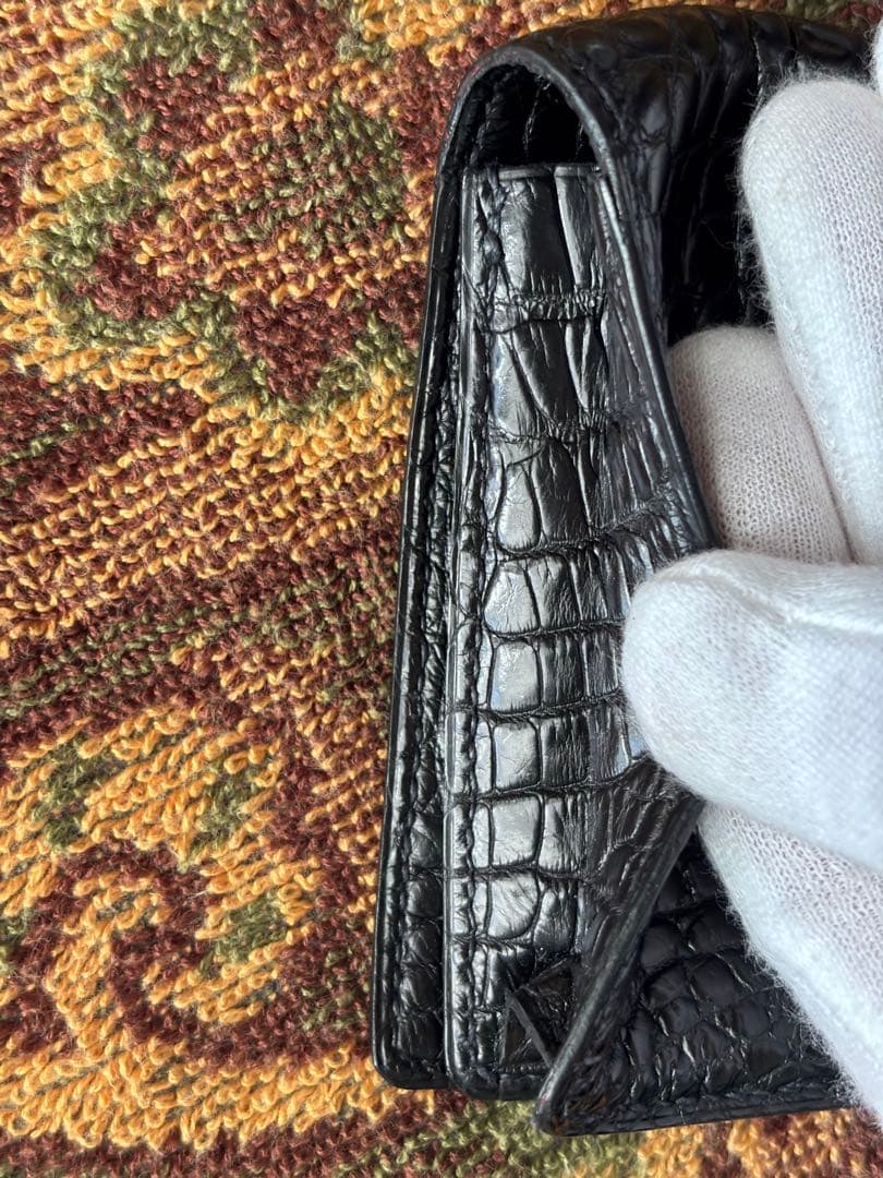 お買い得希少モラビトアリゲーターマット無双 長財布美品定価15%以下