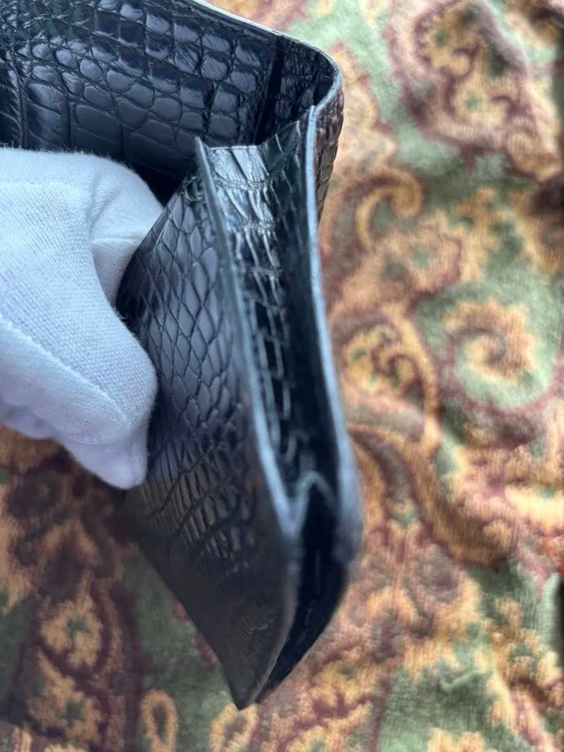 お買い得希少モラビトアリゲーターマット無双 長財布美品定価15%以下