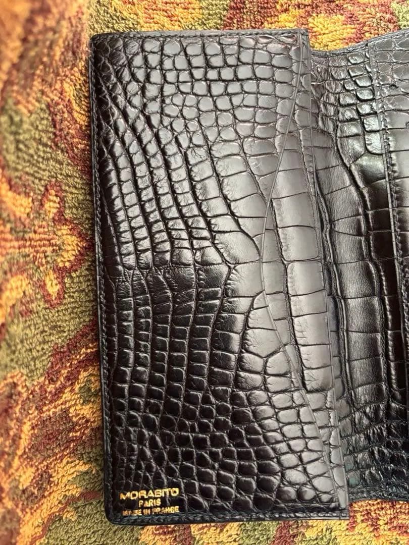 お買い得希少モラビトアリゲーターマット無双 長財布美品定価15%以下