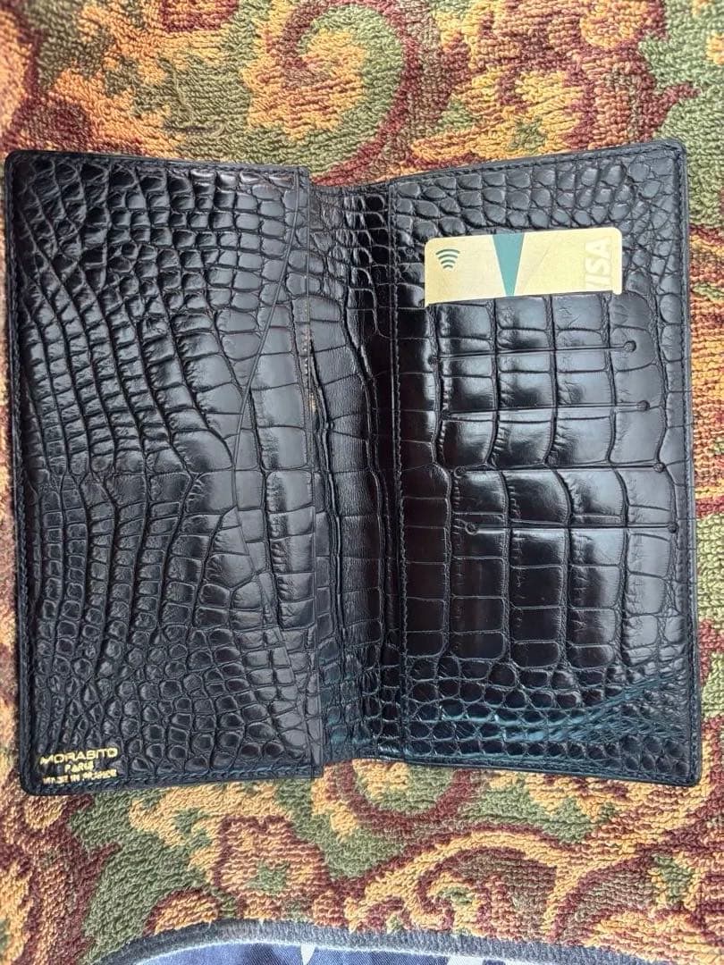 お買い得希少モラビトアリゲーターマット無双 長財布美品定価15%以下
