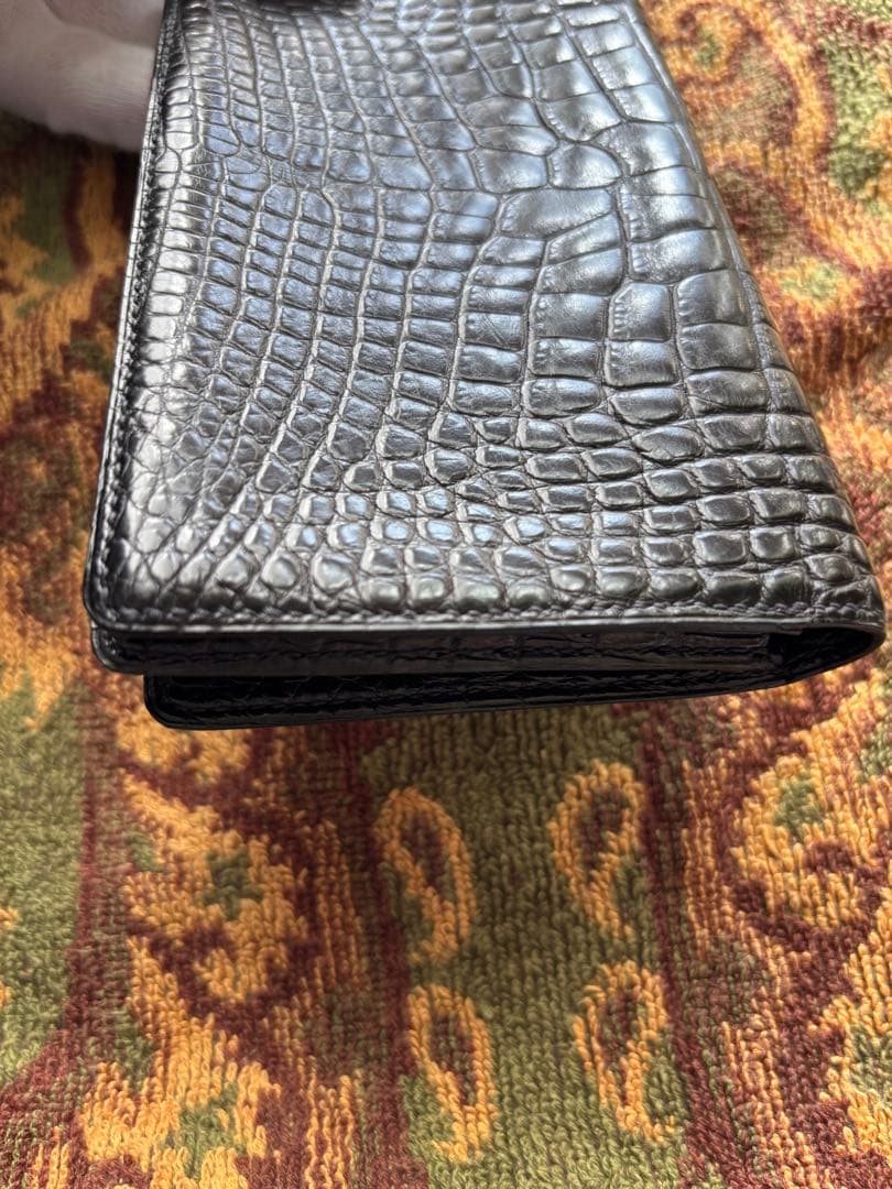 お買い得希少モラビトアリゲーターマット無双 長財布美品定価15%以下