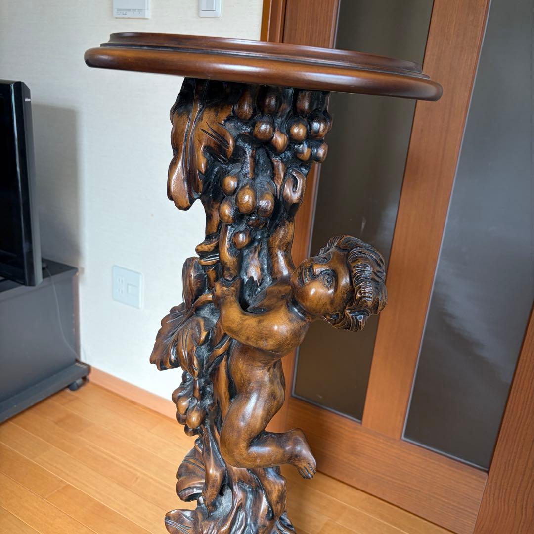 ○*○様 昭和アンティーク木製花台テーブル 約106cm