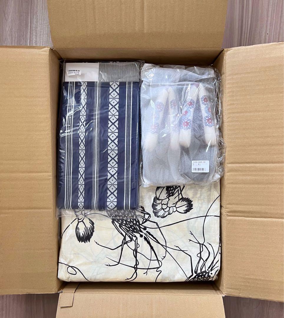 新品 utatane 浴衣3点セット 高級変わり織 国内染色 古典柄 伊勢海老