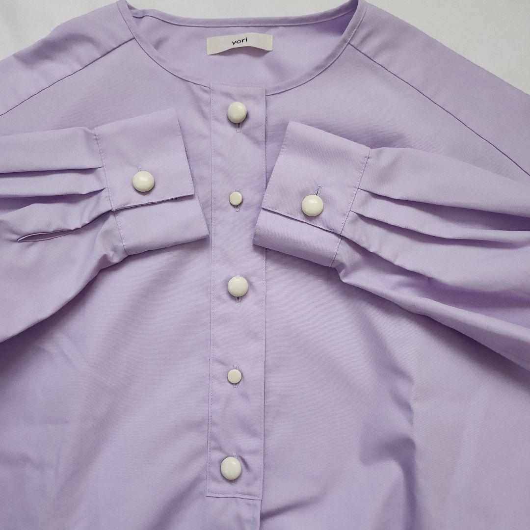 美品❤ヨリyori 　キャンディボタンシャツ　 ライトパープル