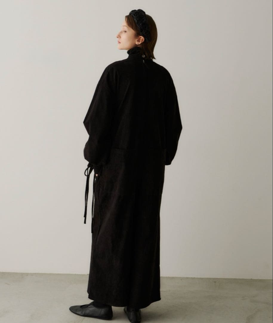 pernaコーデュロイリボンオールインワン