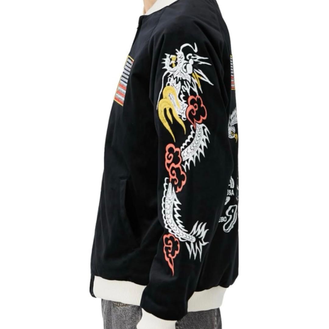 新品　スカジャン　別珍　ヒューストン　ベルベット　黒　スーベニア　ジャケット