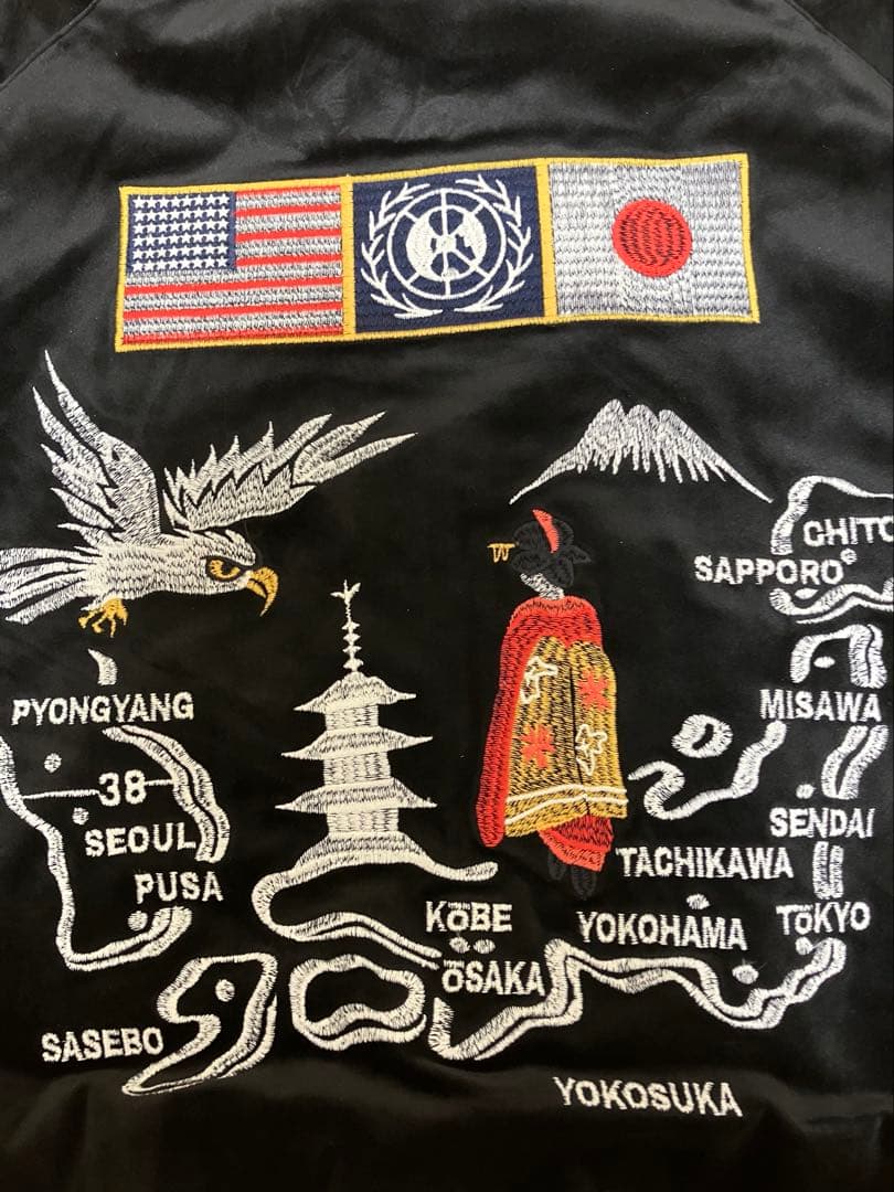 新品　スカジャン　別珍　ヒューストン　ベルベット　黒　スーベニア　ジャケット