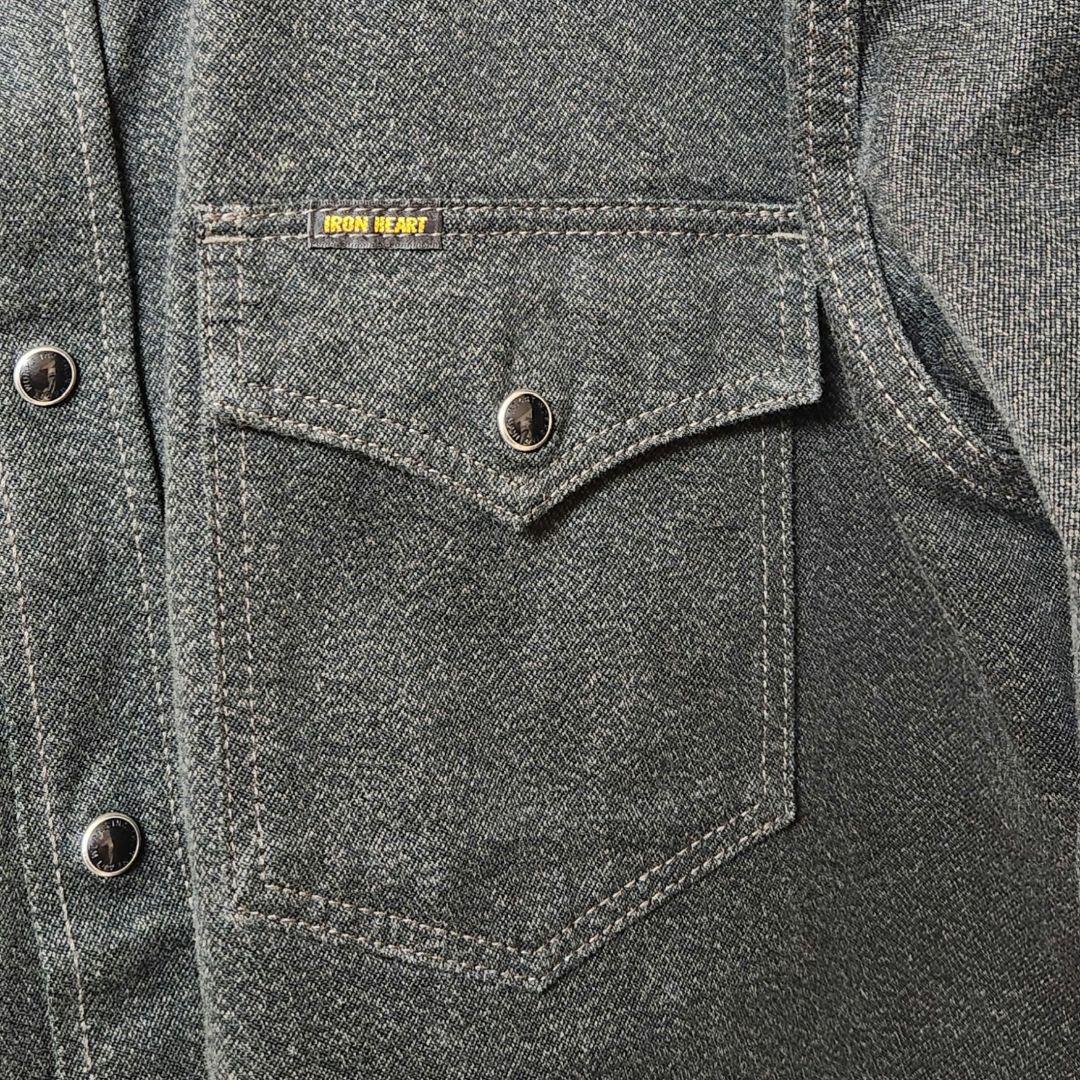 人気！アイアンハート IRON HEART ヘビーウエスタンシャツ L グレー