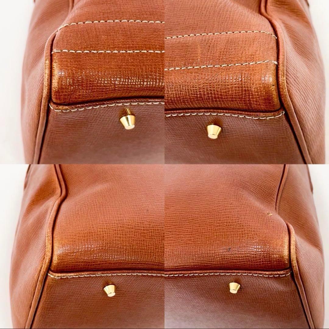 【美品】ジバンシィ GIVENCHY ボストンバッグ 茶系 A4型押し レザー