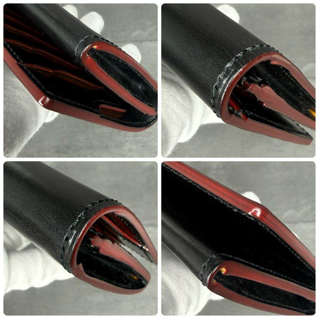 【付属品完備】ガンゾ エイボン ブライドルレザー 長財布 小銭入れ付き ブラック