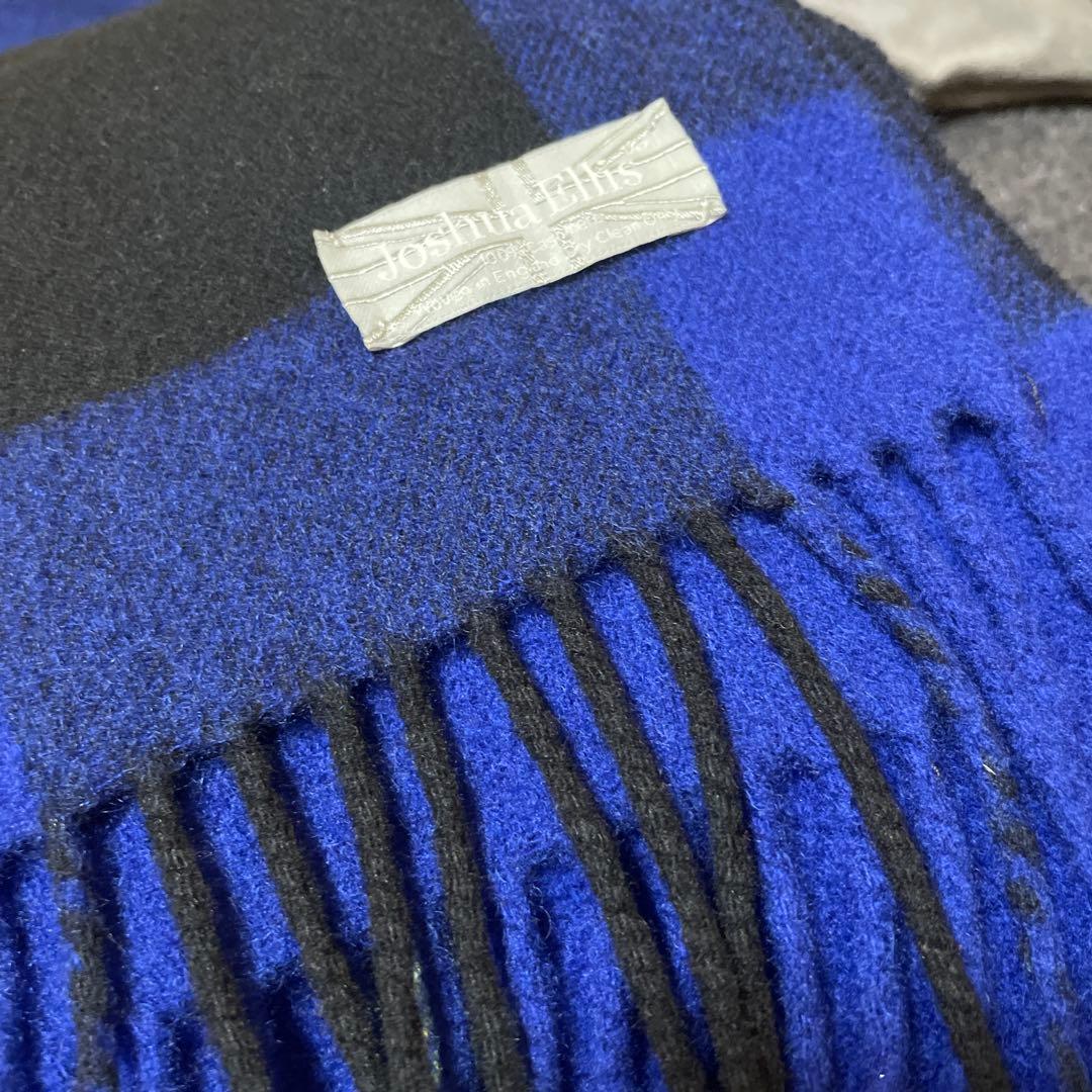 ＜Joshua Ellis＞カシミヤ チェック ストール【別注モデル】