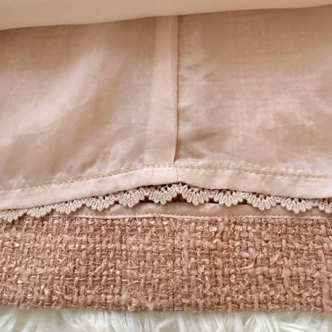 FOXEY ツイード 襟付き 半袖ワンピース 40 ベージュ 希少サイズ 上品