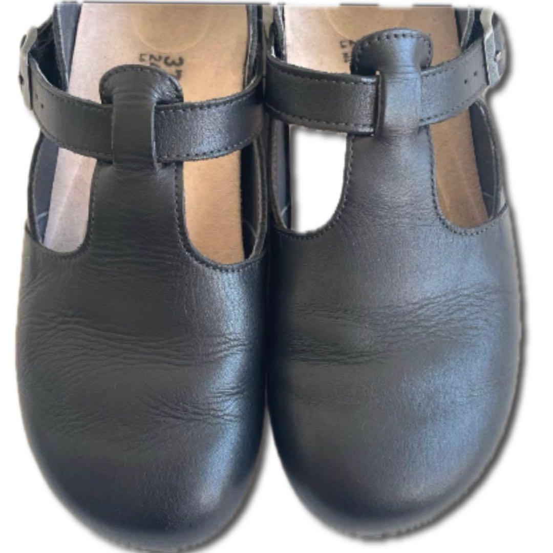 ビルケンシュトック 37 ティッケル ストラップ レザー 黒 24㎝