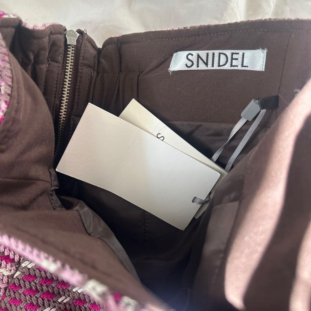 新品未使用タグ付き★snidel ロービングチェックフレアスカート　ピンク