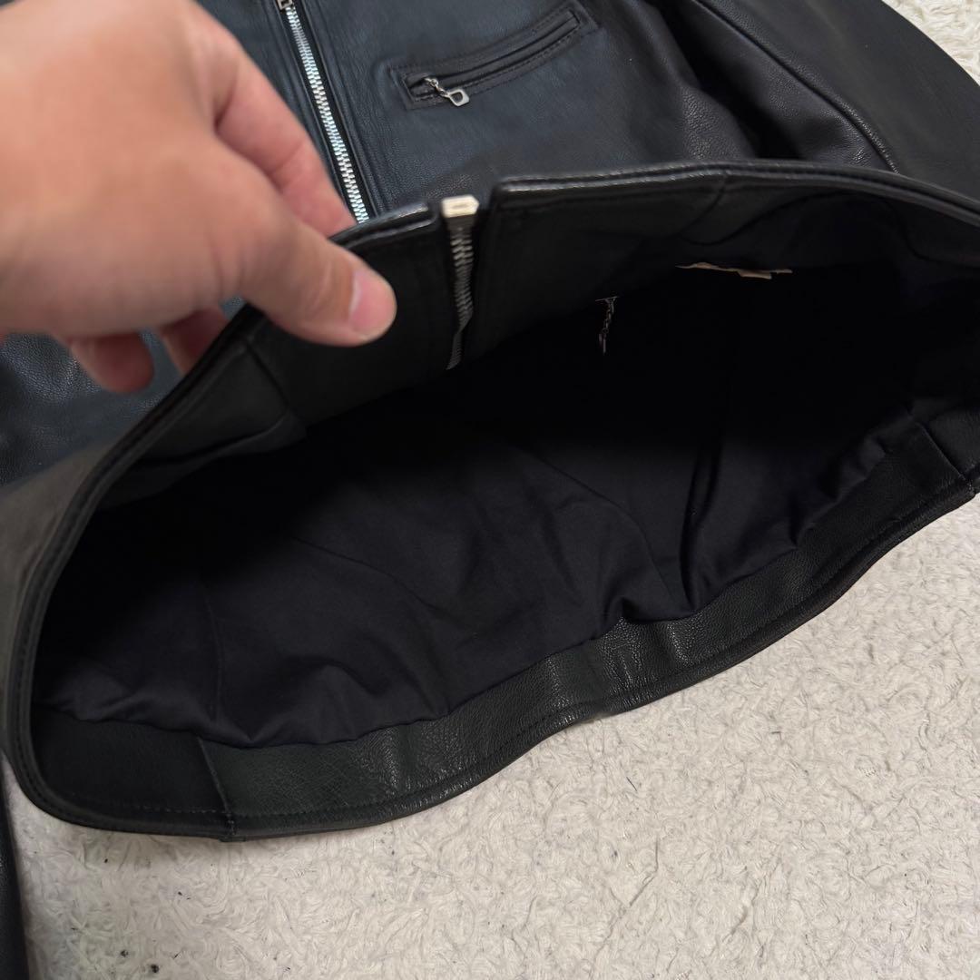 美品Lサイズ相当　scye シングルライダースジャケット　ラムレザージャケット