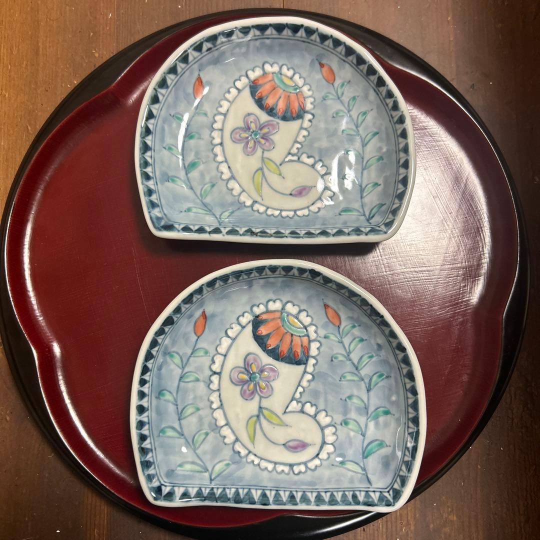 有田焼　波佐見焼　林九郎　夢路　取皿　２枚　佐藤走波好き　パステルカラー