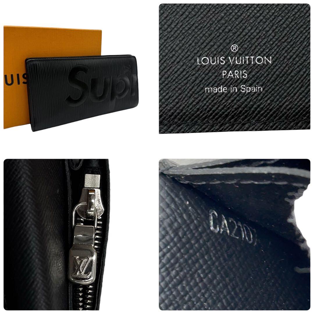 6155 美品 ルイヴィトン×シュプリーム エピ ブラザ 23AW 長財布 黒色
