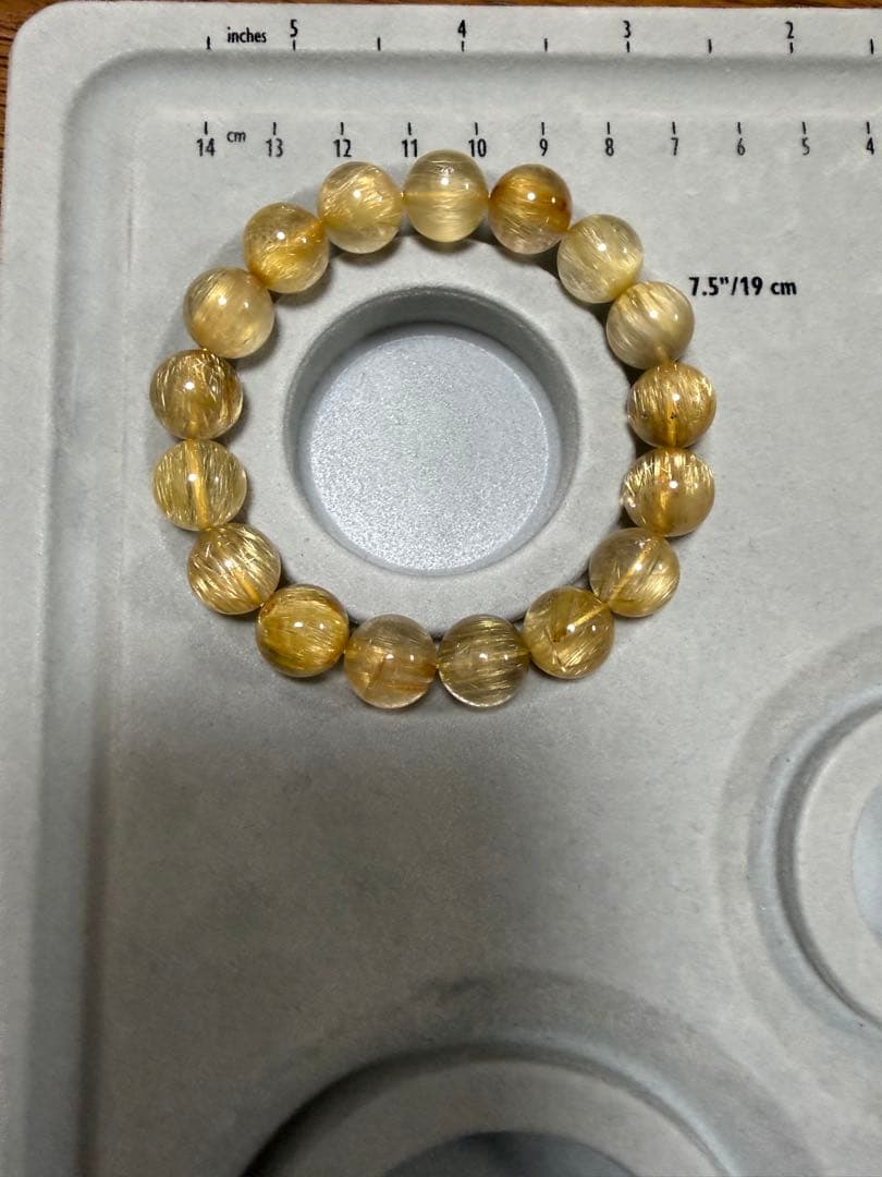 高品質 キャッツアイルチルクォーツ ブレスレット 12mm