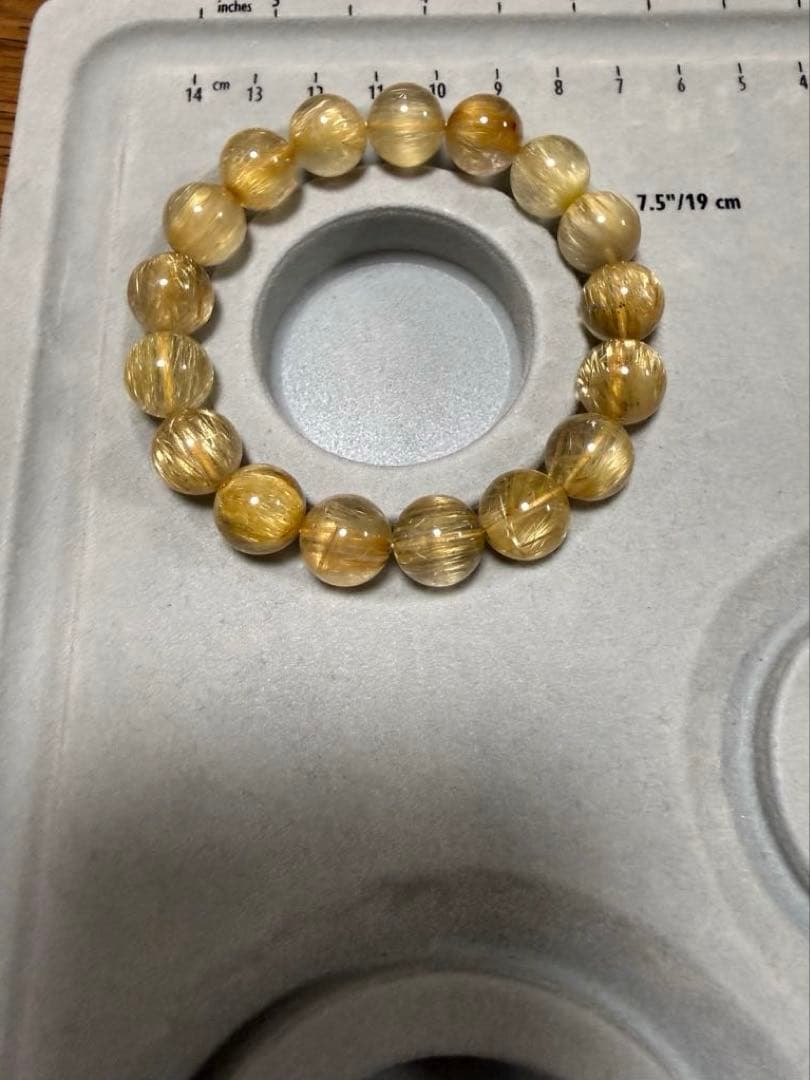 高品質 キャッツアイルチルクォーツ ブレスレット 12mm