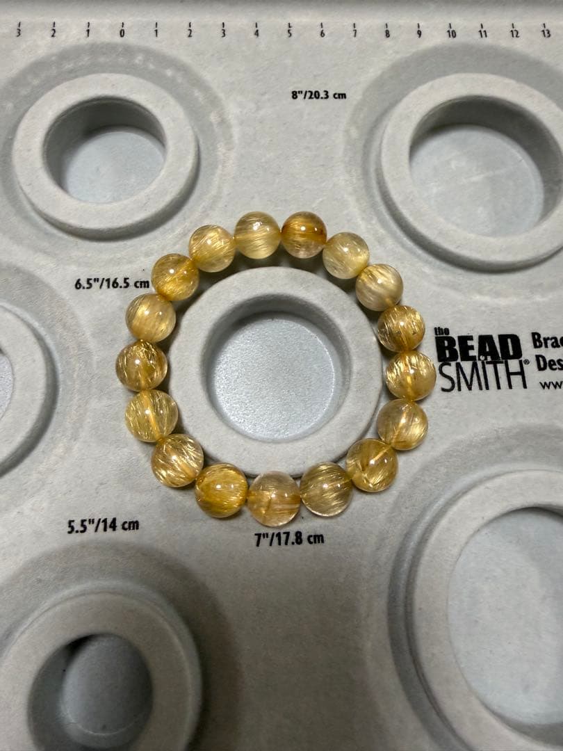 高品質 キャッツアイルチルクォーツ ブレスレット 12mm