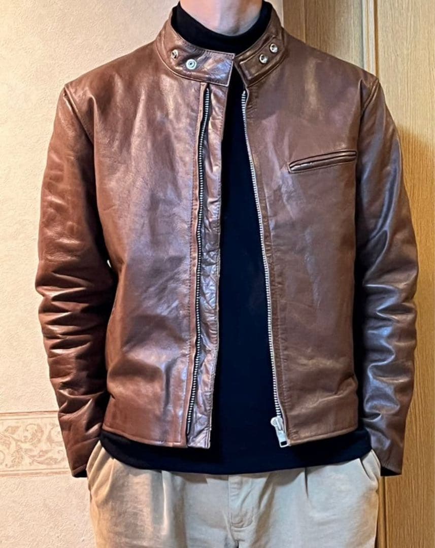 HORN WORKS シングル ライダースジャケット 本革！水牛革！肉厚