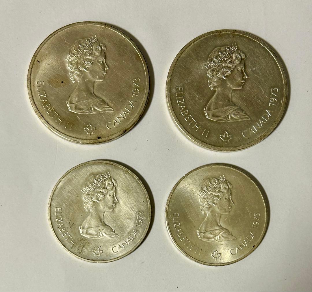 カナダ　モントリオールオリンピック　1976年記念銀貨　4枚セットケースなし