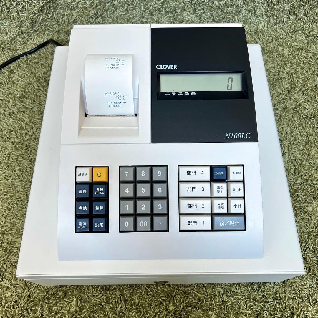 良好　CLOVER クローバー　N100LC 電子 レジスター　ホワイト