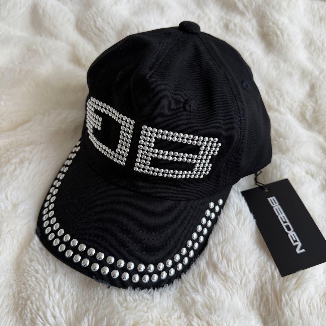 帽子 BEEDEN BD STUDS DAMAGE CAP BLACK