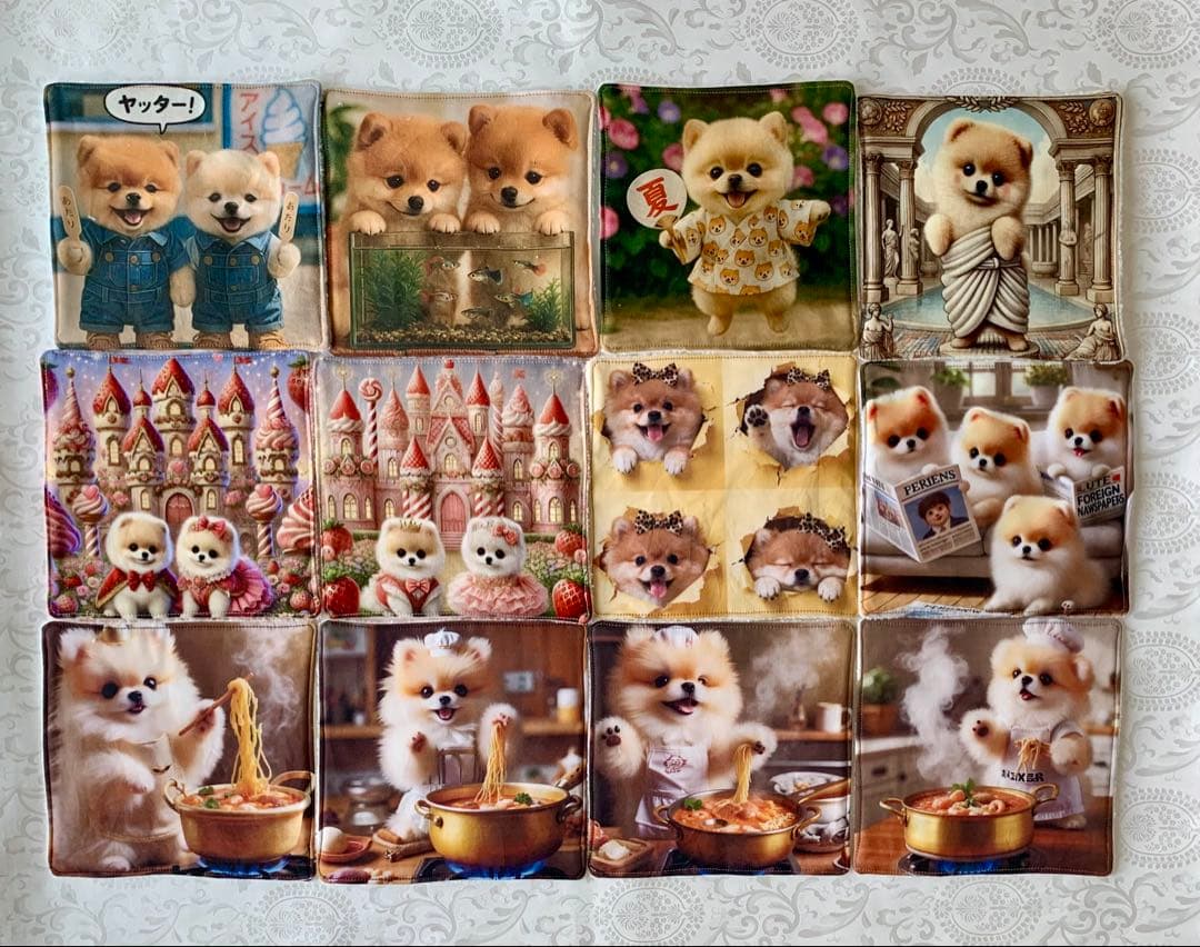 ピーチ　新聞ポメちゃん　トートバッグ　小物入れ