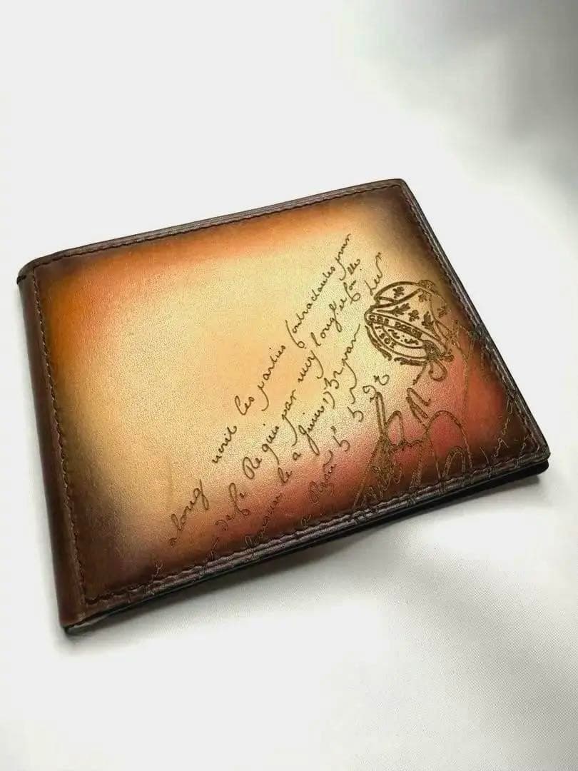 BERLUTI 二つ折り財布 ブラウンレザー　マネークリップ