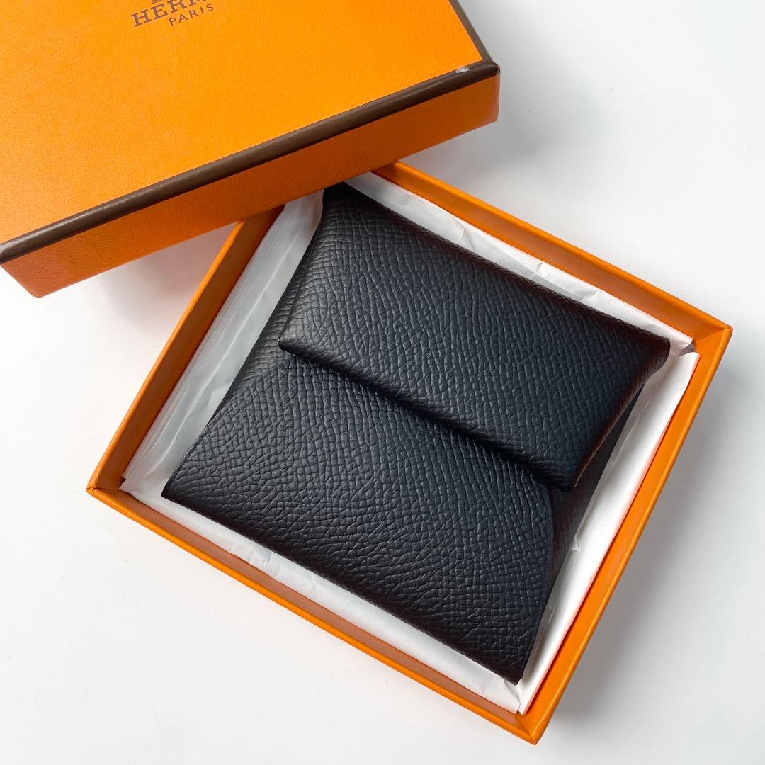 新品 エルメスHERMES バスティア 黒 エプソン ケース B刻印.