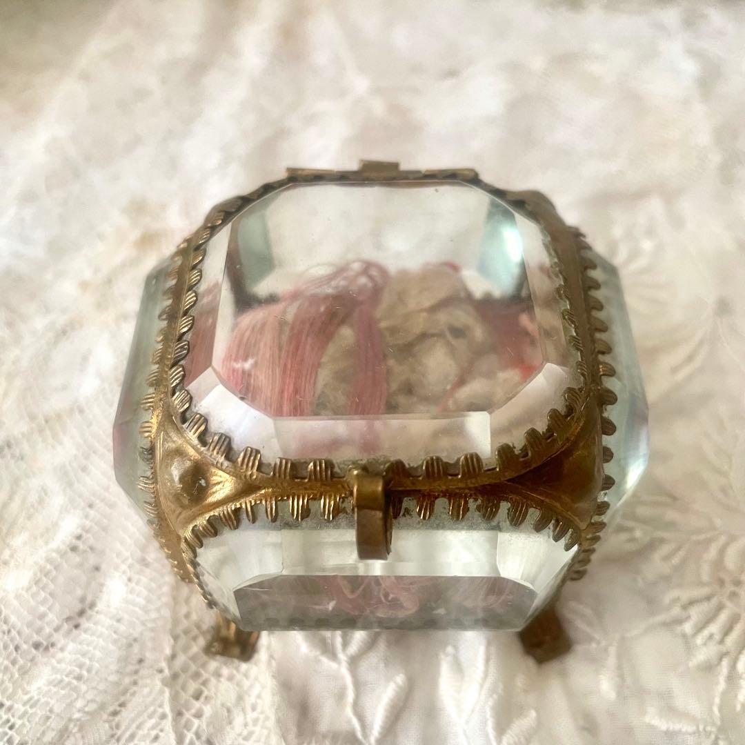 ベベルガラスジュエリーボックスS アクセサリーケース　フランスアンティーク