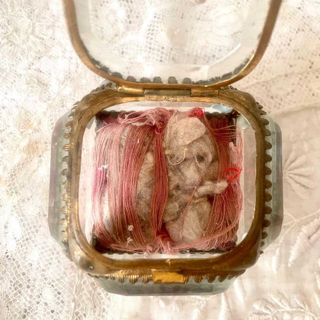 ベベルガラスジュエリーボックスS アクセサリーケース　フランスアンティーク