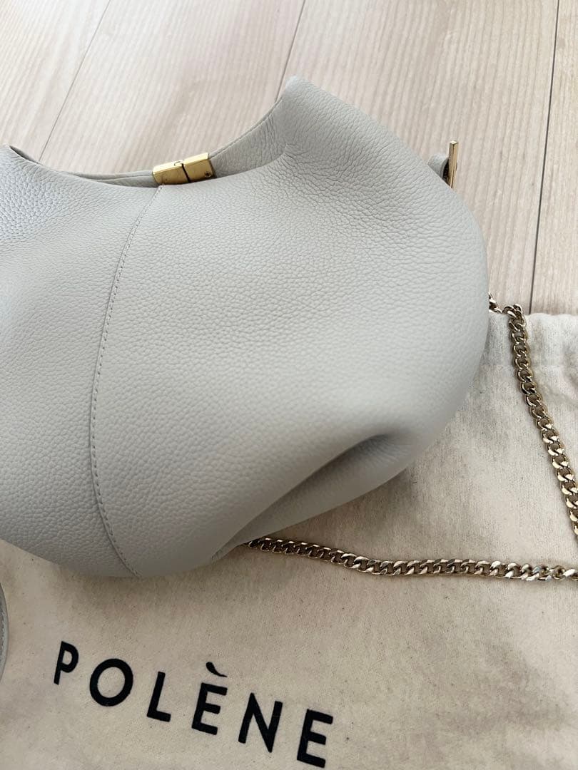 【美品】POLÈNE BÈRI グレー レザーバック