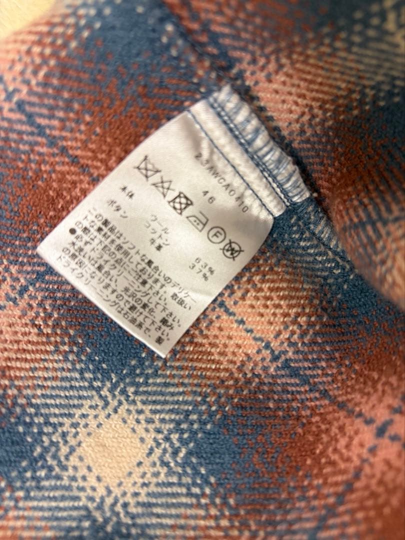 トップス cantate ombre check shirts OLD ROSE 46