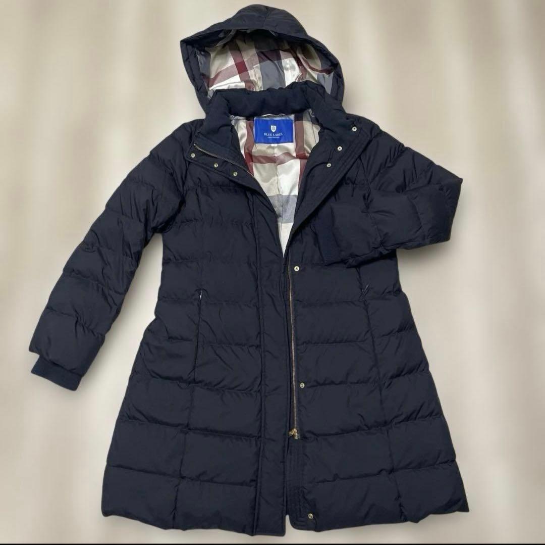 23年ブルーレーベルクレストブリッジハイマルチピーチタフタロングダウンコート42