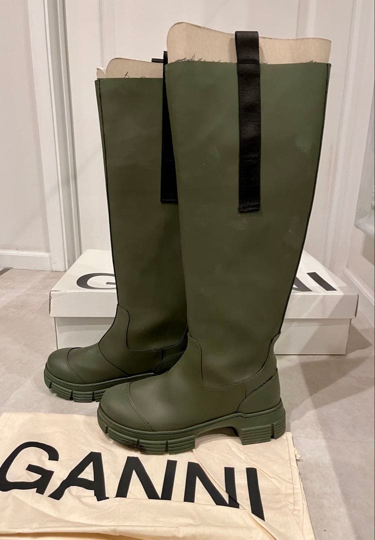 GANNI リサイクルラバー ロングブーツ