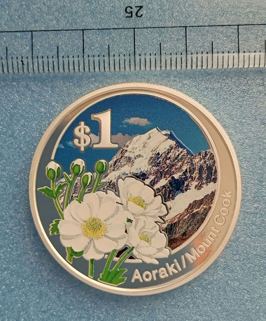 造幣局　日本・ニュージーランド友好2007プルーフ貨幣セット中央の銀貨