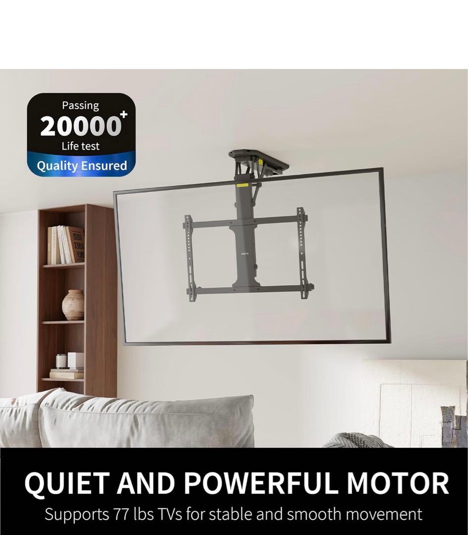 寝室やリビングに。電動折りたたみ式テレビスタンド 32-70インチ