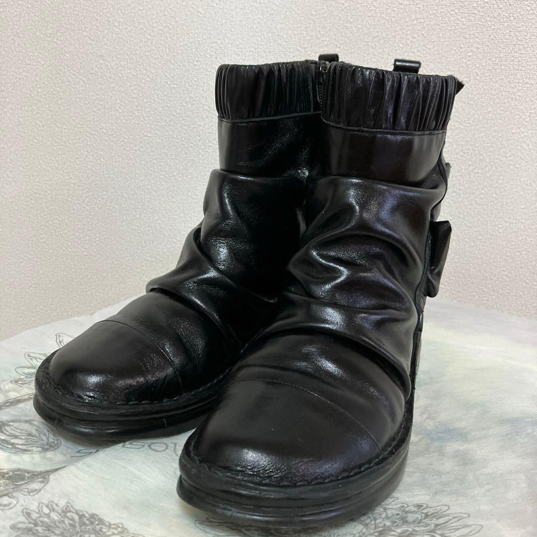 マツオインターナショナル センソユニコ t.b ブラックフリルブーツ23.0