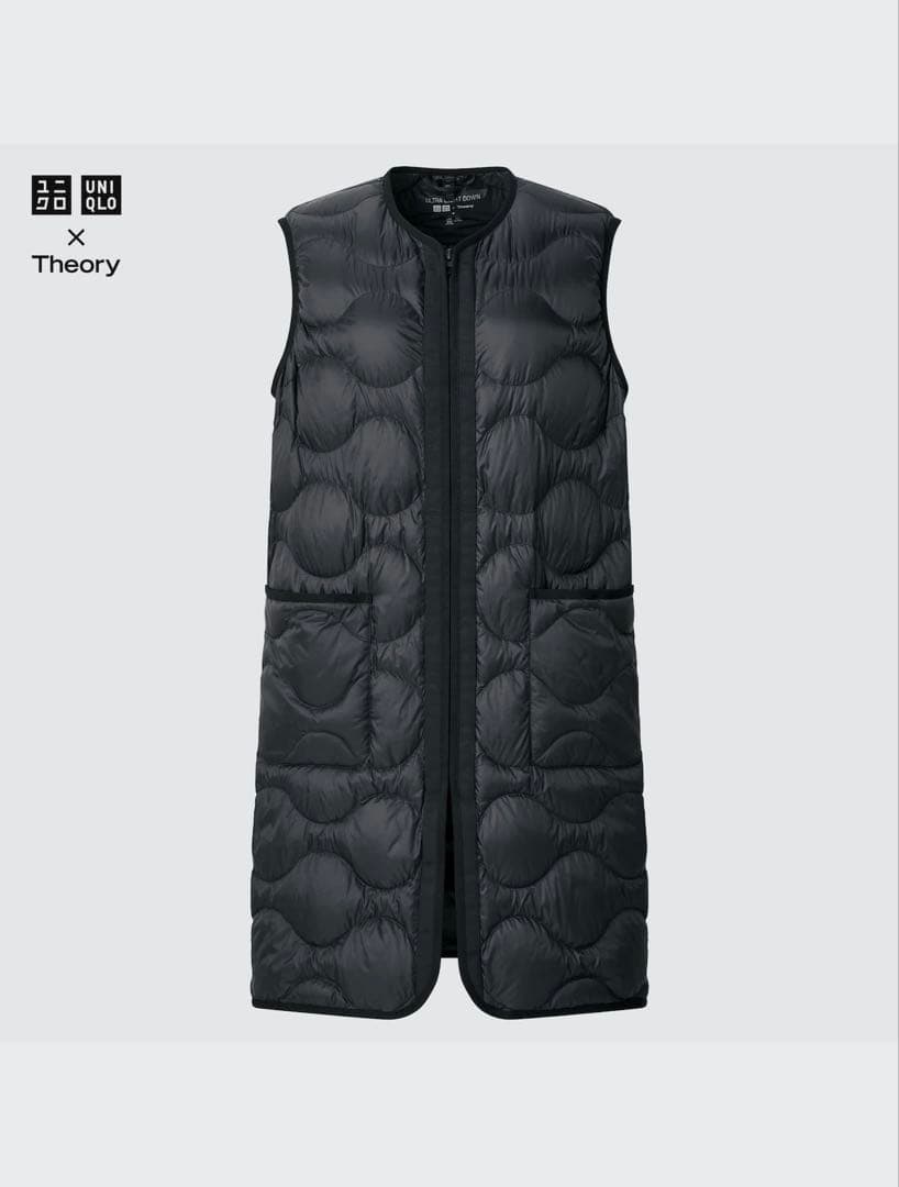 美品　完売品　ユニクロ×Theory ウルトラライトダウン　ロングベスト　XL
